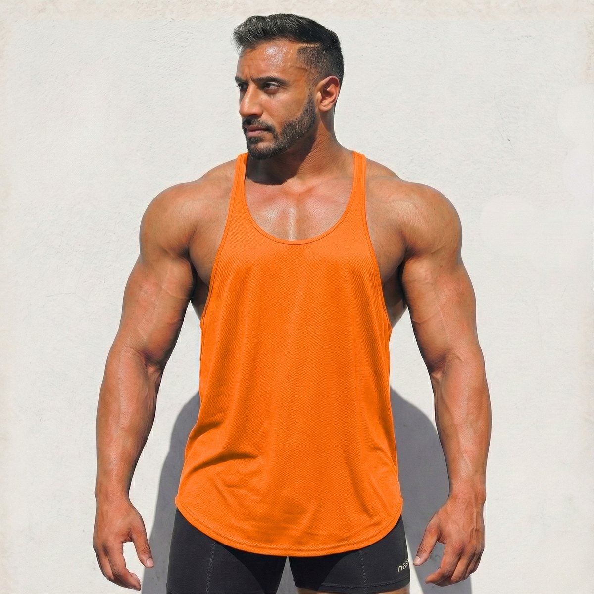 Physique Bodyware Men's Tri-Blend Stringer Tank Top, product view 21.