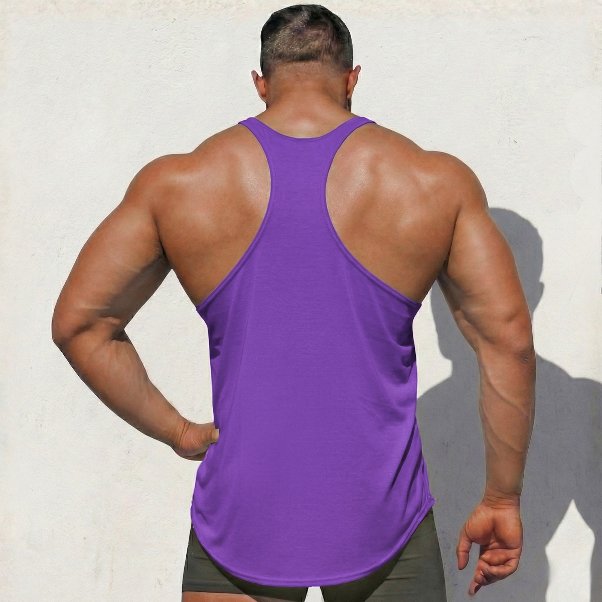 Physique Bodyware Men's Tri-Blend Stringer Tank Top, product view 24.