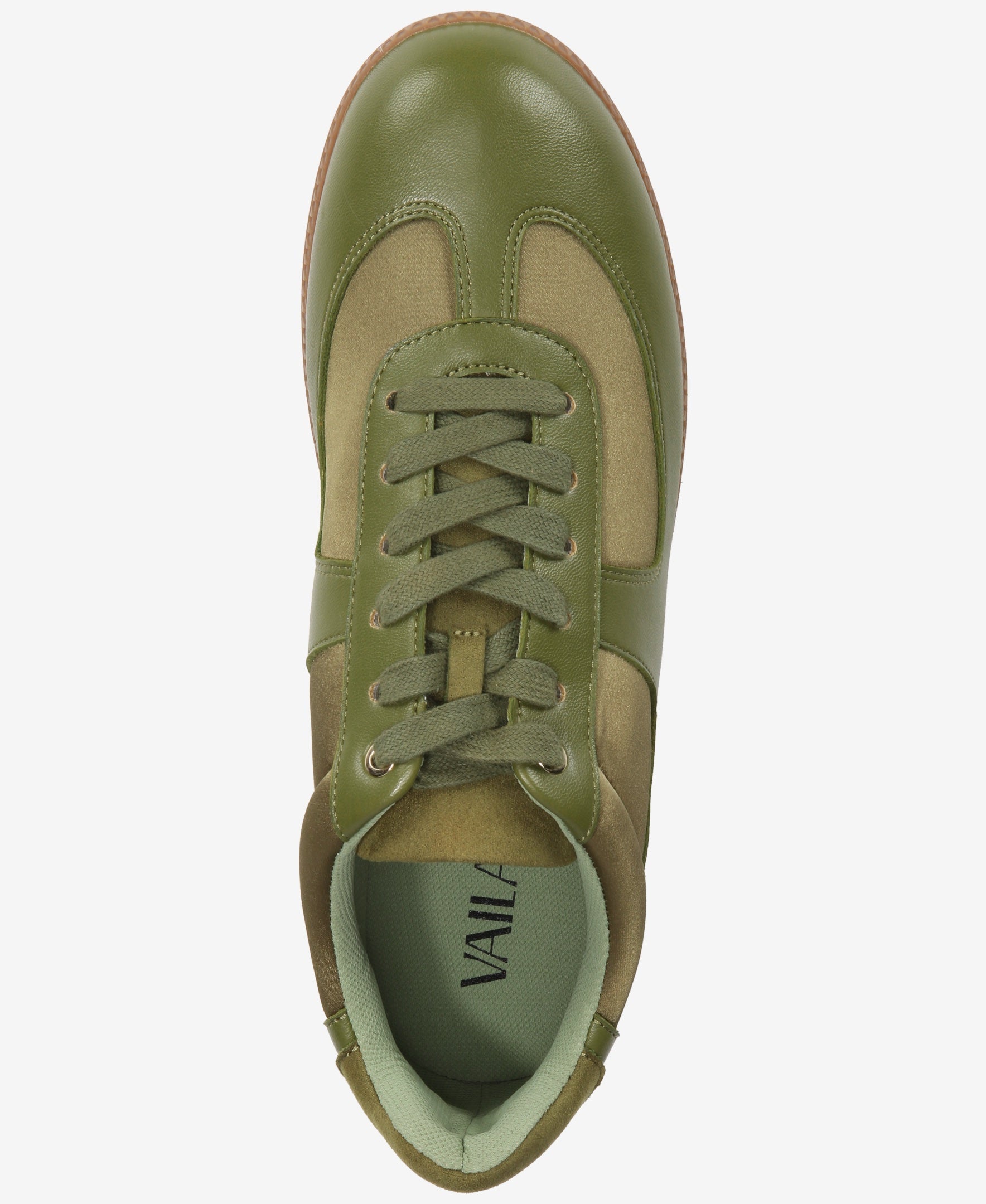 TAYLOR Green Mixed-Media Platform Sneakers