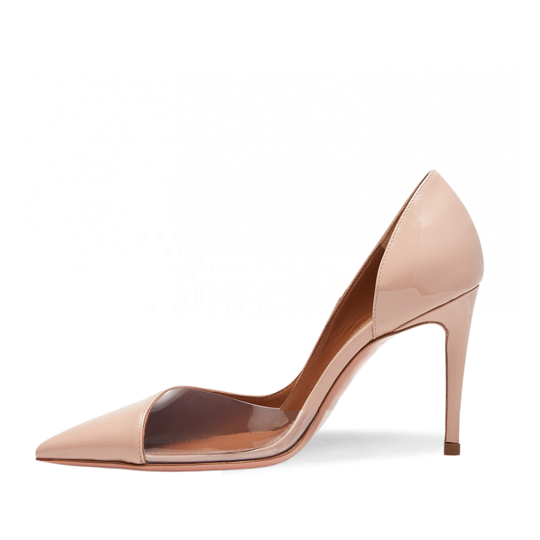 JANE Nude PVC and Patent D’Orsay Pumps