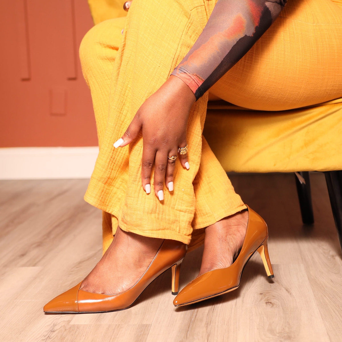 Vaila Michelle Coffee Stiletto Pumps, product view 8.