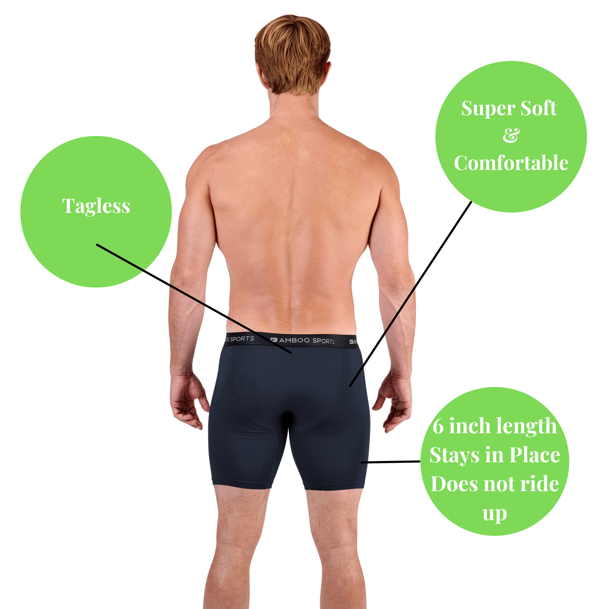 Men's Bamboo Sports Boxer Briefs - 4 Pack