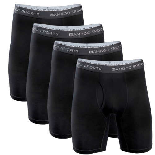 Men's Bamboo Sports Boxer Briefs - 4 Pack