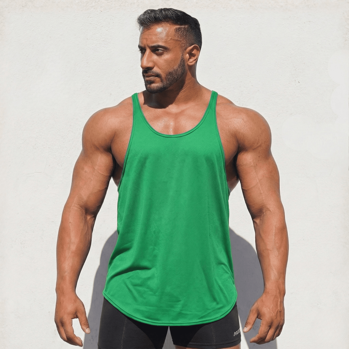 Physique Bodyware Men's Tri-Blend Stringer Tank Top, product view 13.