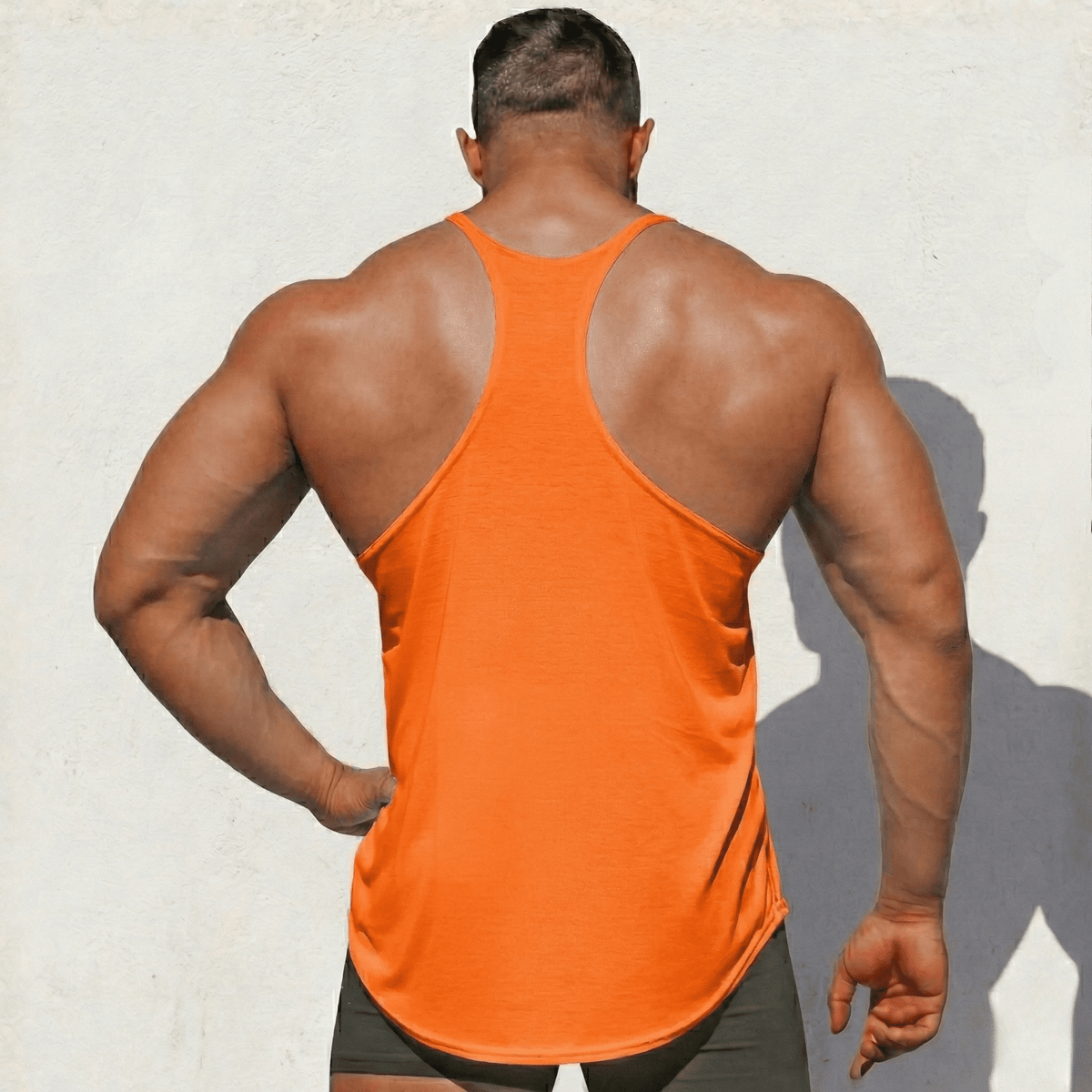 Physique Bodyware Men's Tri-Blend Stringer Tank Top, product view 22.