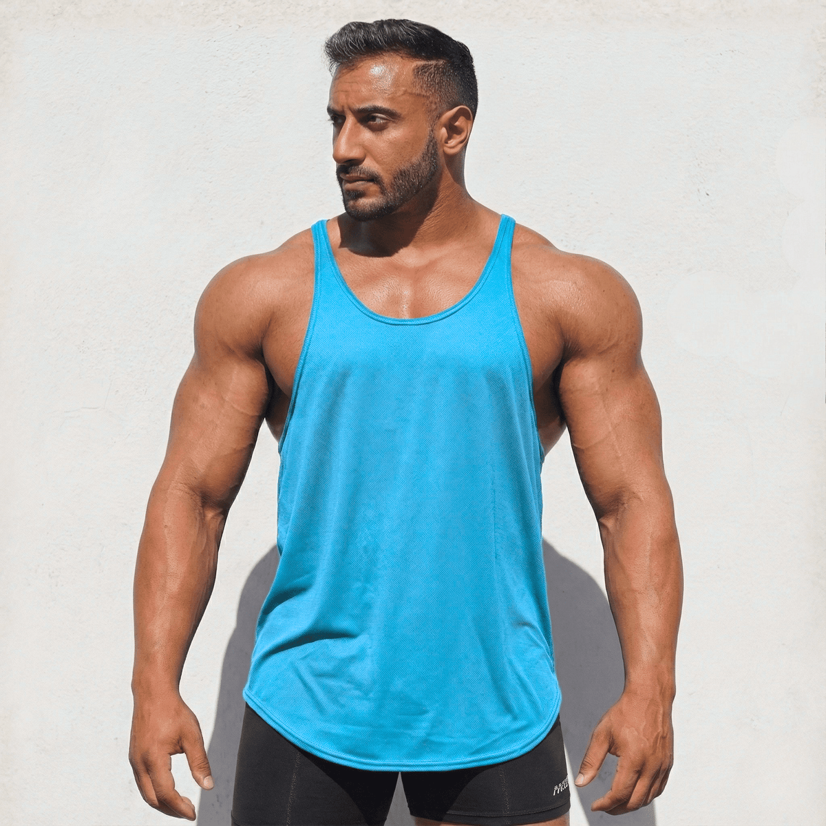 Physique Bodyware Men's Tri-Blend Stringer Tank Top, product view 11.