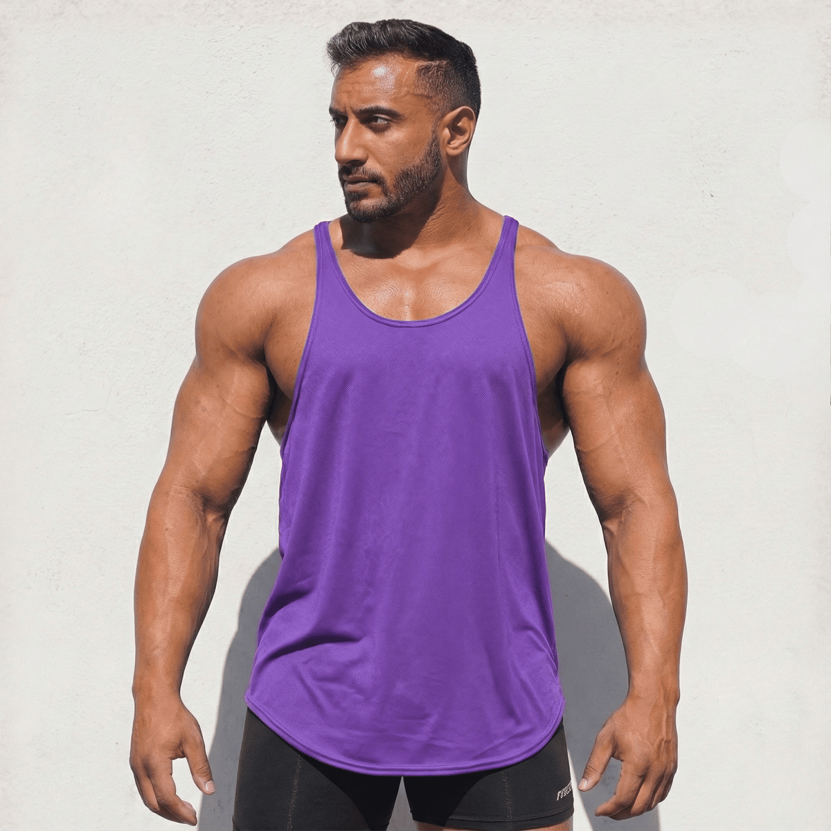 Physique Bodyware Men's Tri-Blend Stringer Tank Top, product view 23.