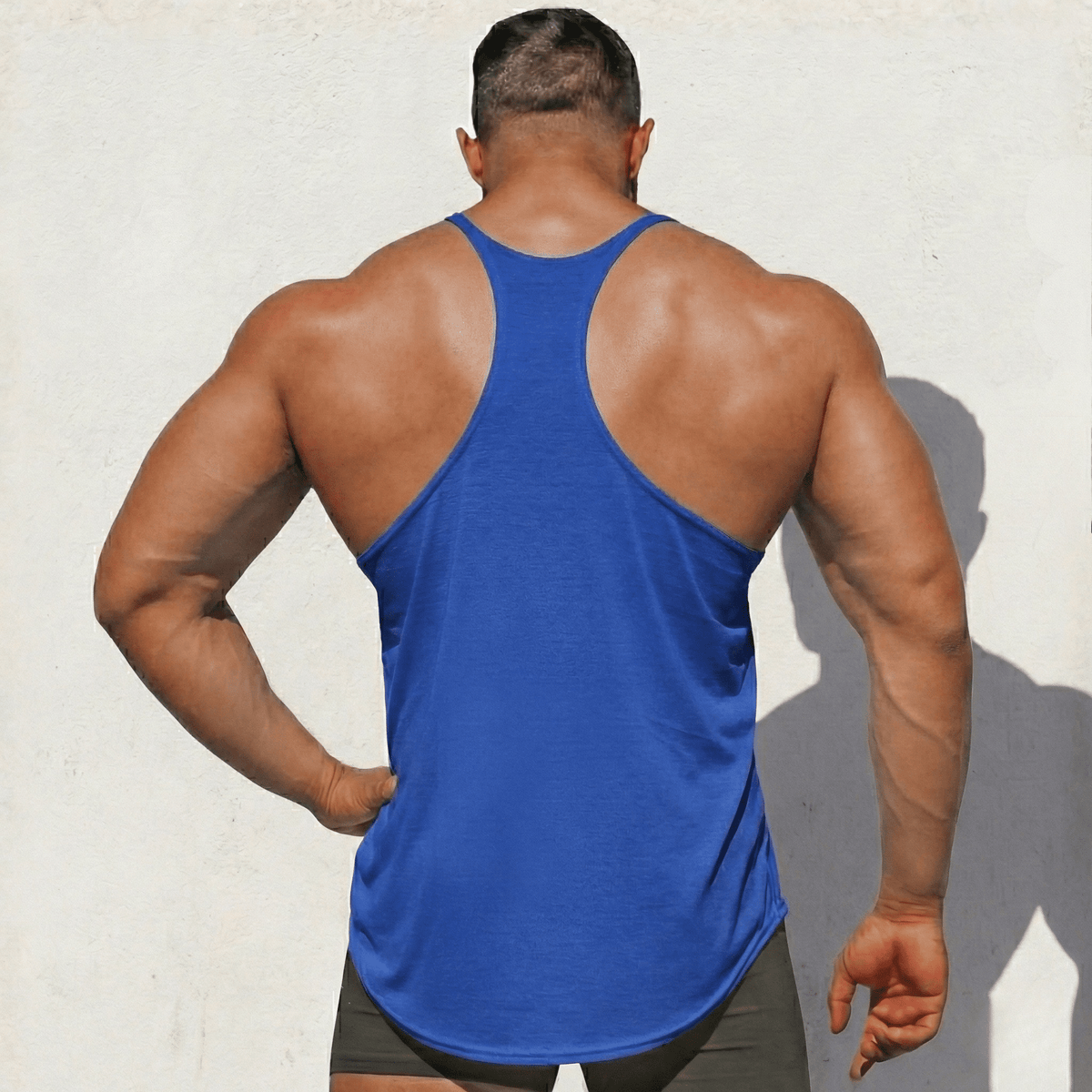 Physique Bodyware Men's Tri-Blend Stringer Tank Top, product view 2.