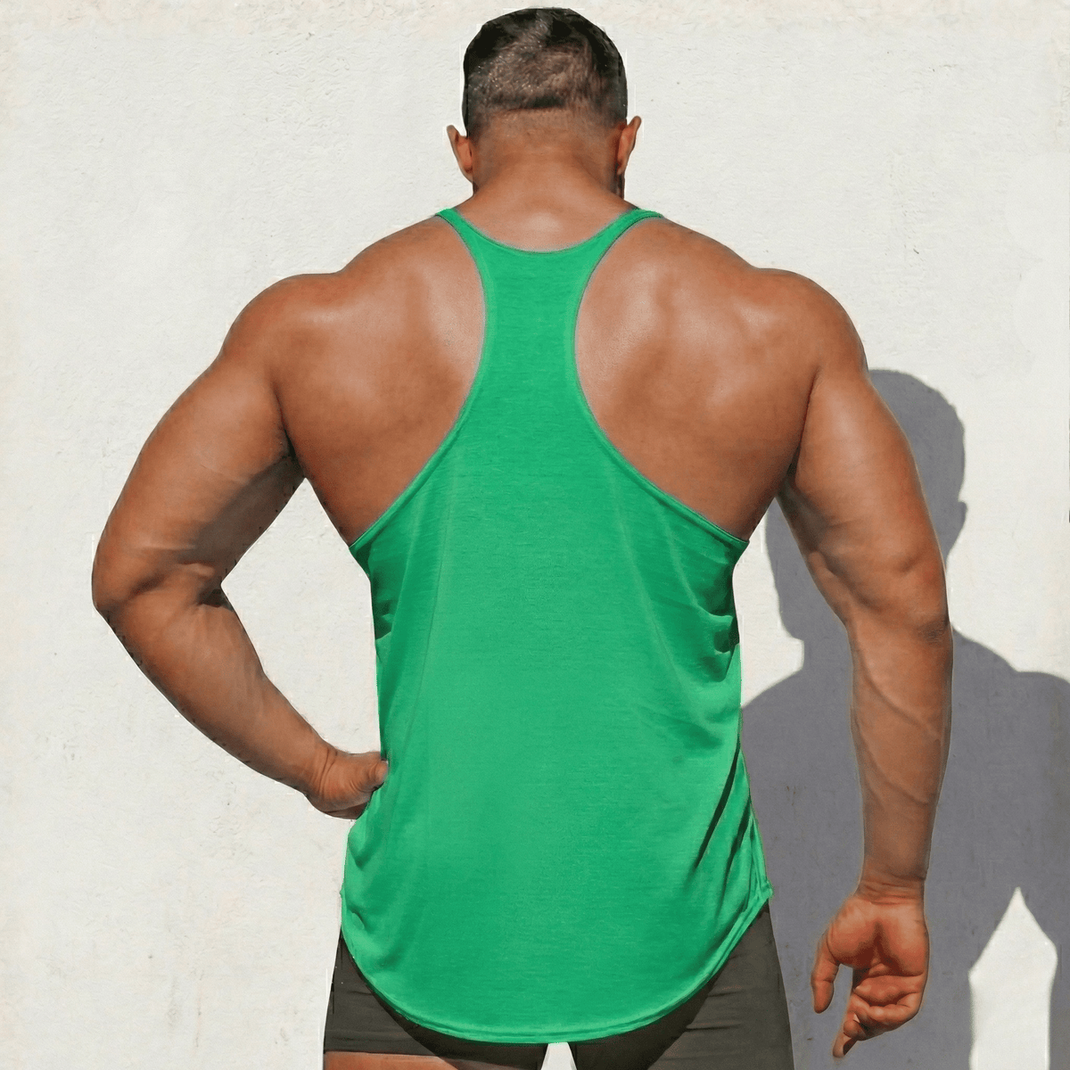 Physique Bodyware Men's Tri-Blend Stringer Tank Top, product view 14.