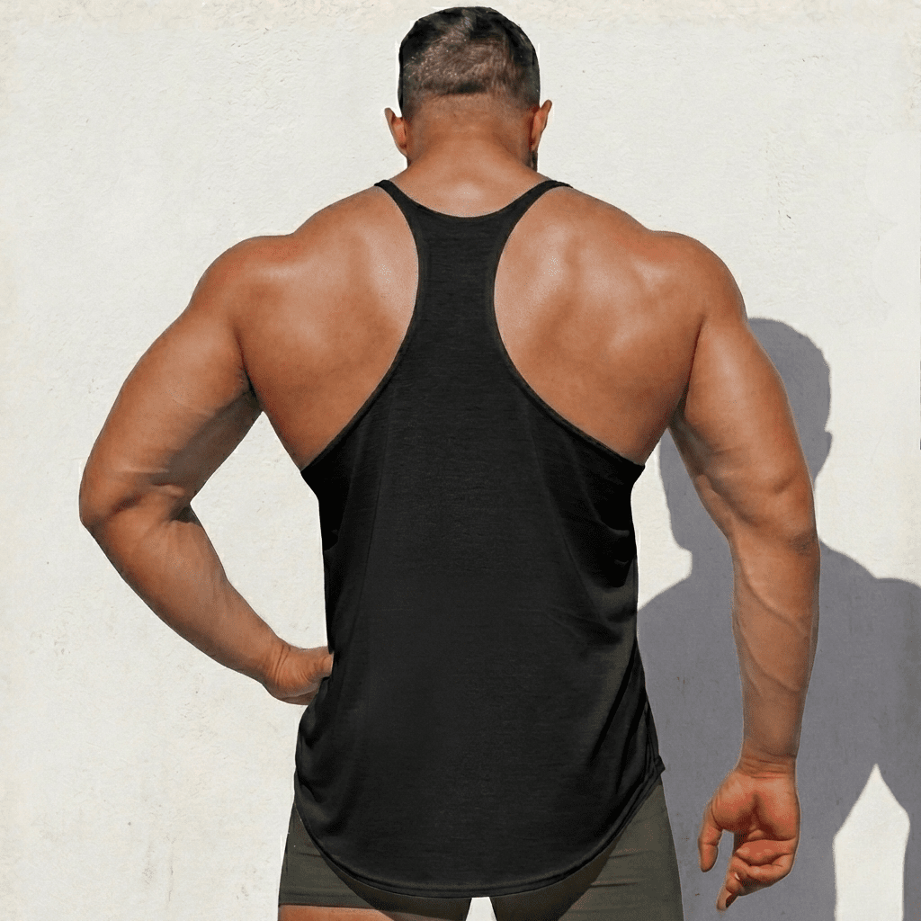 Physique Bodyware Men's Tri-Blend Stringer Tank Top, product view 3.
