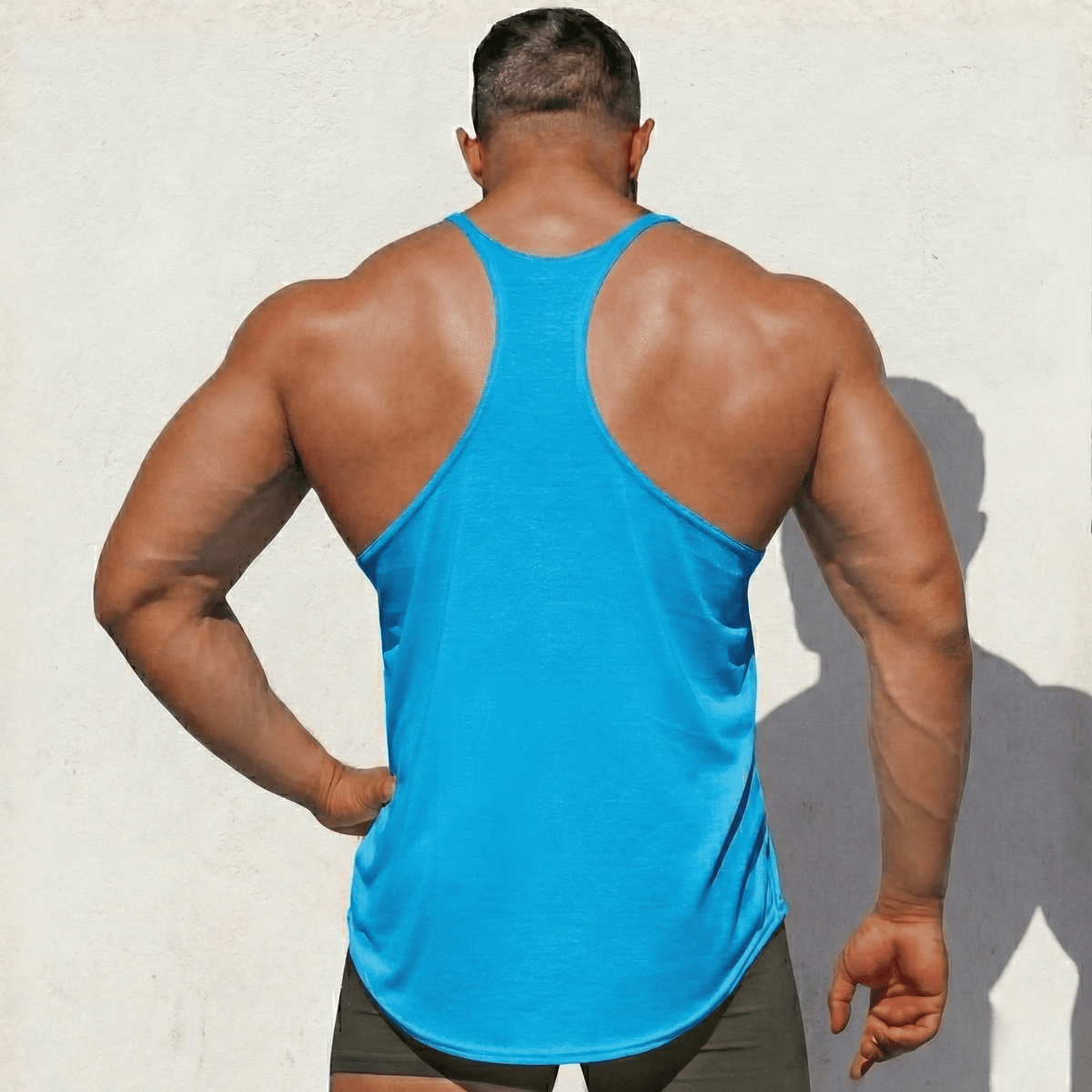 Physique Bodyware Men's Tri-Blend Stringer Tank Top, product view 12.