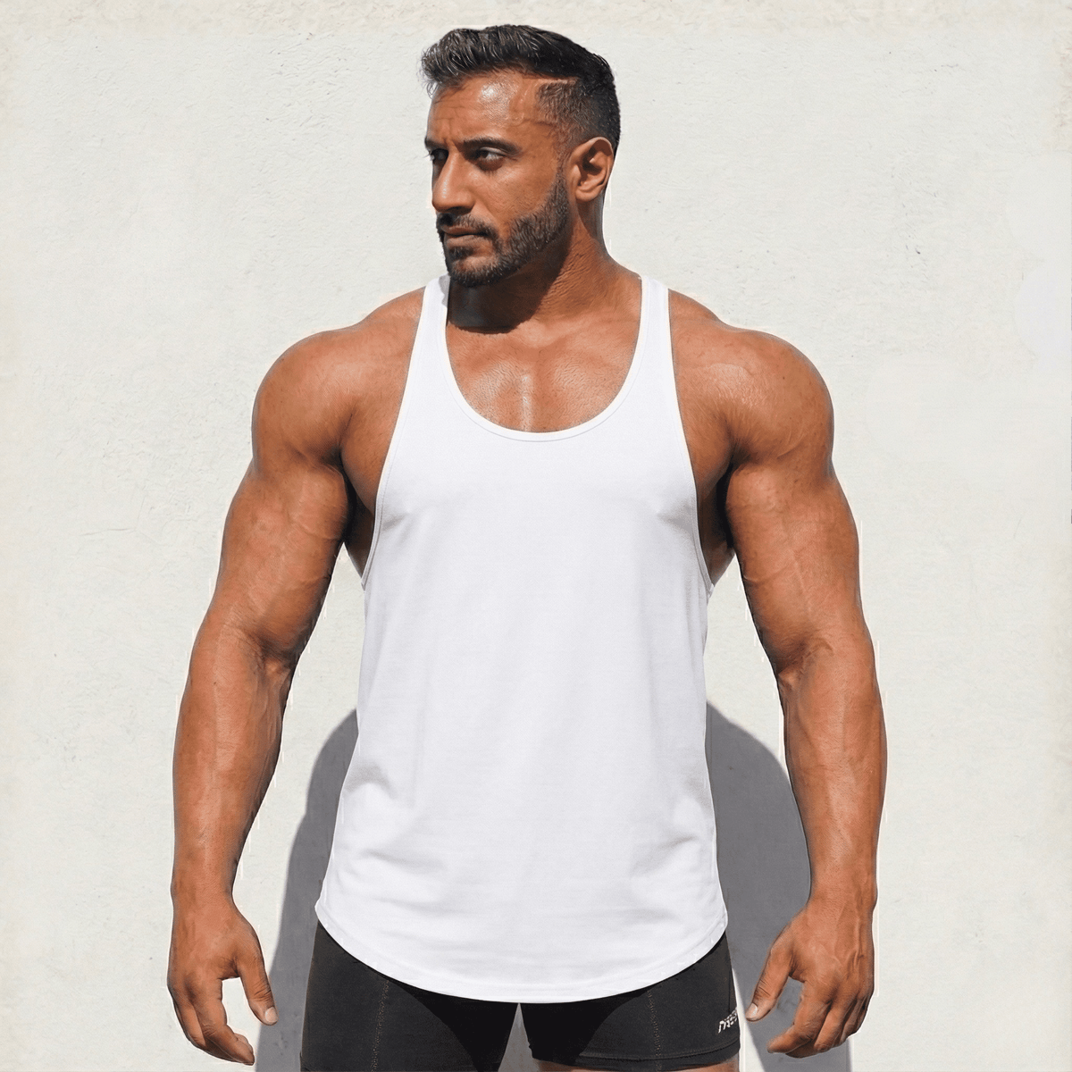 Physique Bodyware Men's Tri-Blend Stringer Tank Top, product view 5.