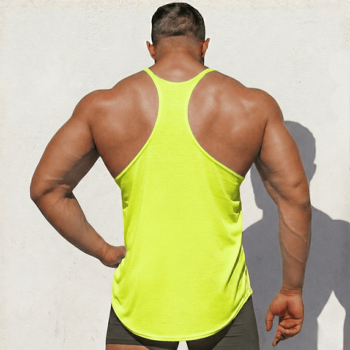Physique Bodyware Men's Tri-Blend Stringer Tank Top, product view 20.