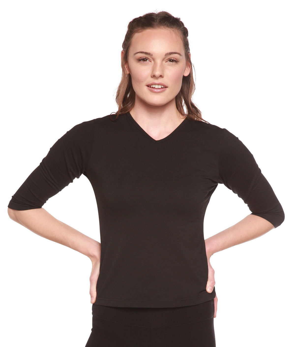 Clearance Women's Bamboo Viscose/Cotton V-Necks 3/4 Sleeve T-Shirt by Spun Bamboo – primary product view