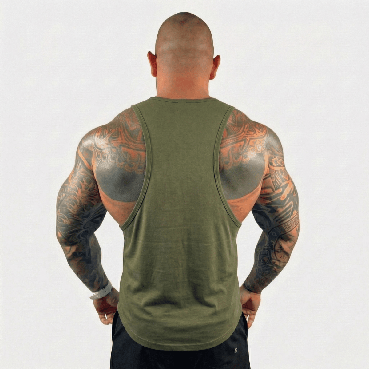 Physique Bodyware Men's Tri-Blend Drop-Arm Tank Top, product view 2.