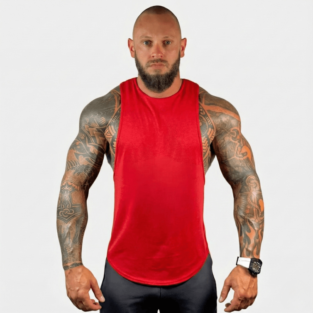 Physique Bodyware Men's Tri-Blend Drop-Arm Tank Top, product view 12.