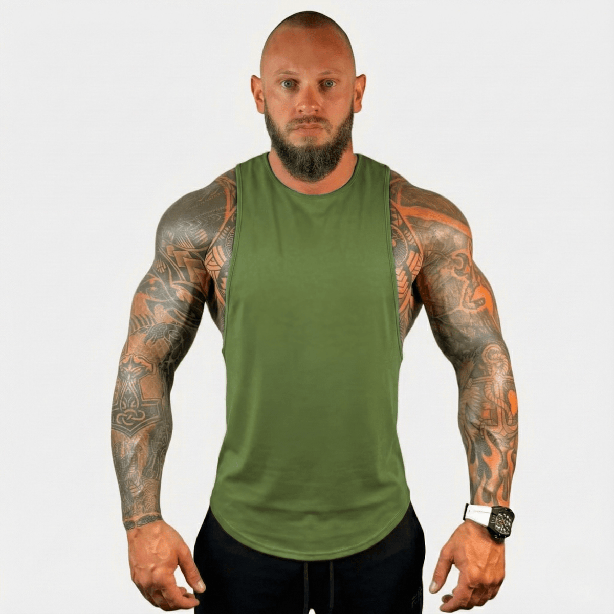 Physique Bodyware Men's Tri-Blend Drop-Arm Tank Top, product view 1.