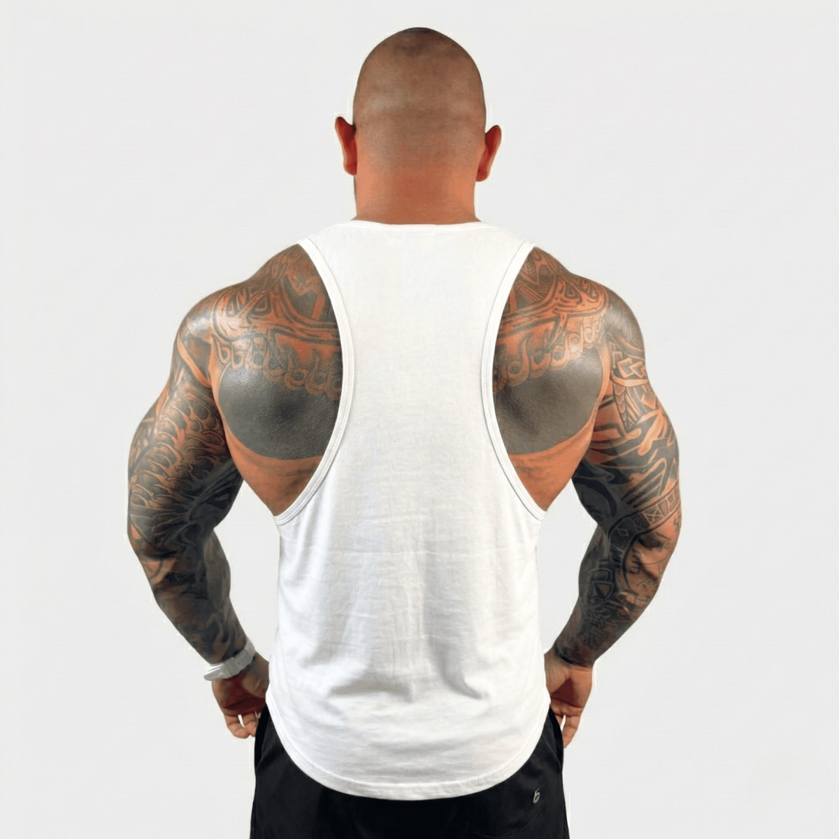 Physique Bodyware Men's Tri-Blend Drop-Arm Tank Top, product view 7.