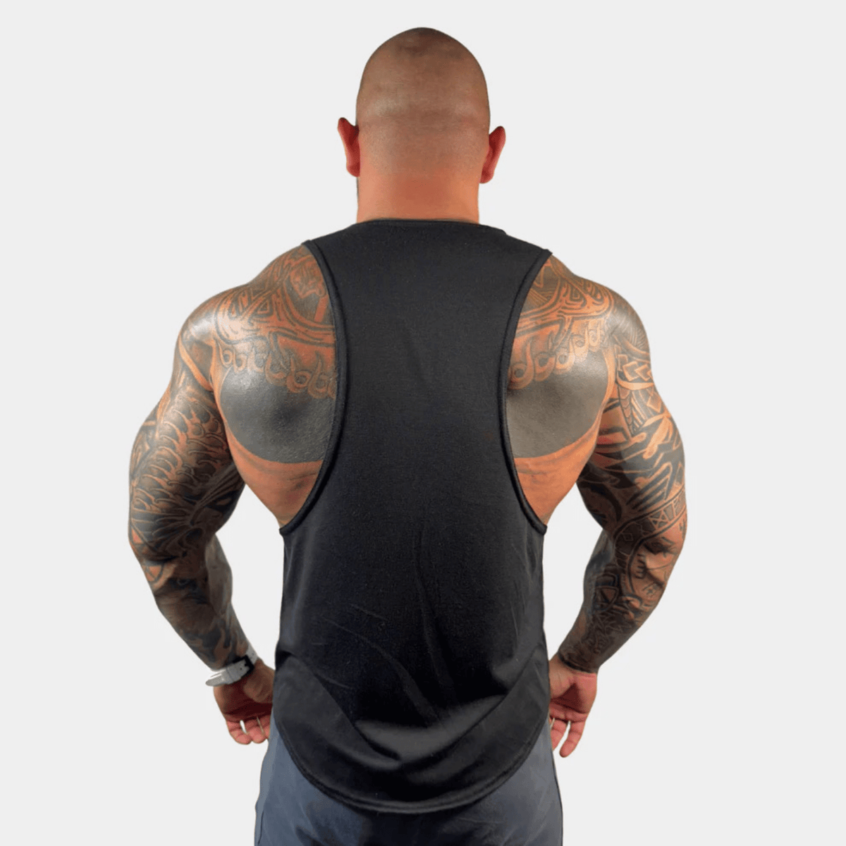 Physique Bodyware Men's Tri-Blend Drop-Arm Tank Top, product view 4.