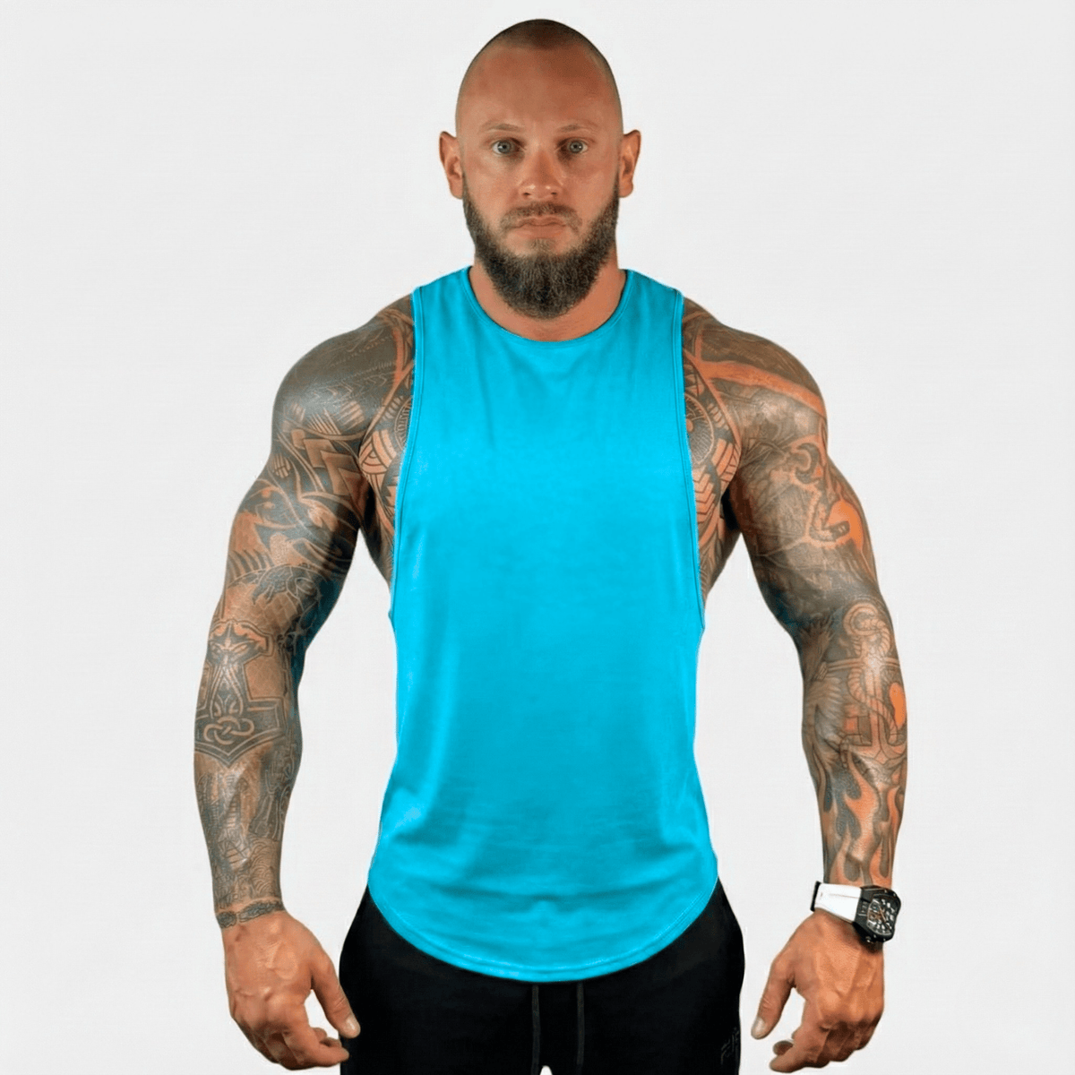 Physique Bodyware Men's Tri-Blend Drop-Arm Tank Top, product view 14.
