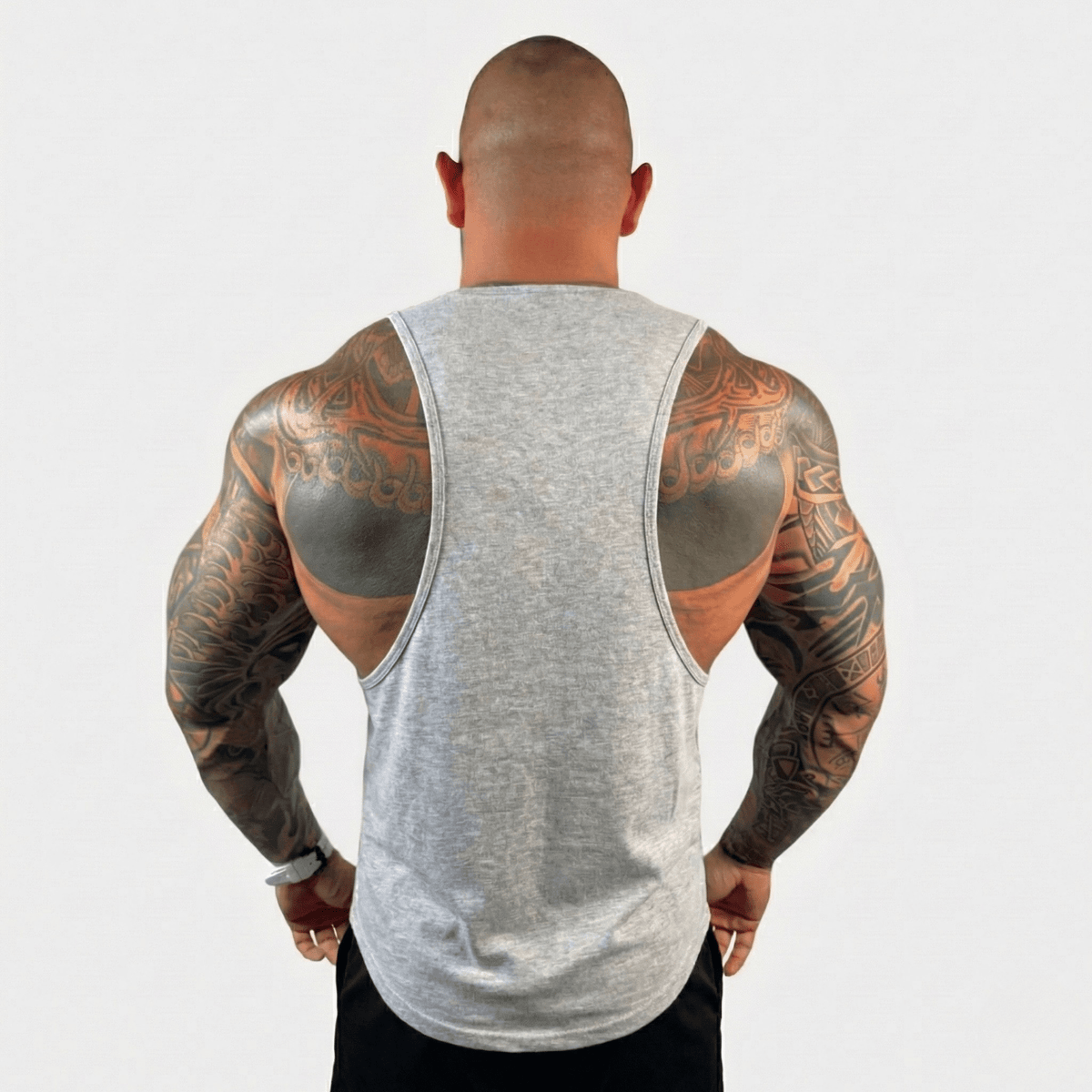 Physique Bodyware Men's Tri-Blend Drop-Arm Tank Top, product view 9.