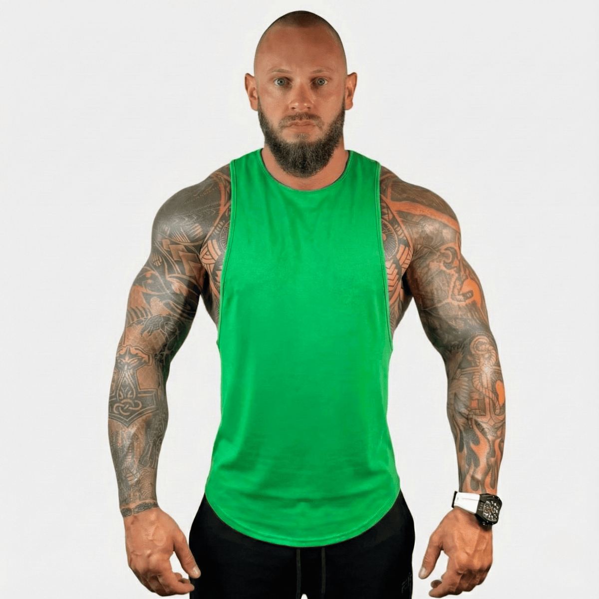 Physique Bodyware Men's Tri-Blend Drop-Arm Tank Top, product view 16.