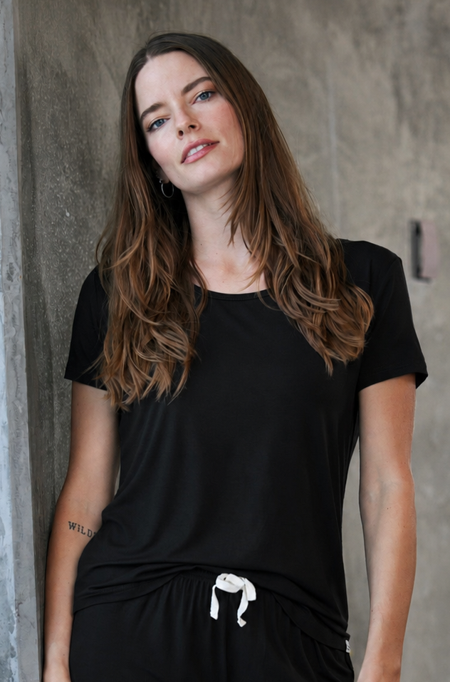 Women’s Bamboo Lounge Short Sleeve T-Shirt by Spun Bamboo – product view 7