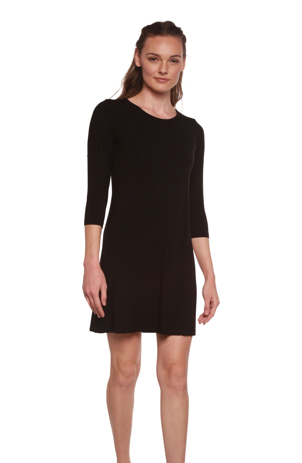 Women's A-Line Bamboo Viscose Dress in Black by Spun Bamboo – product view 2