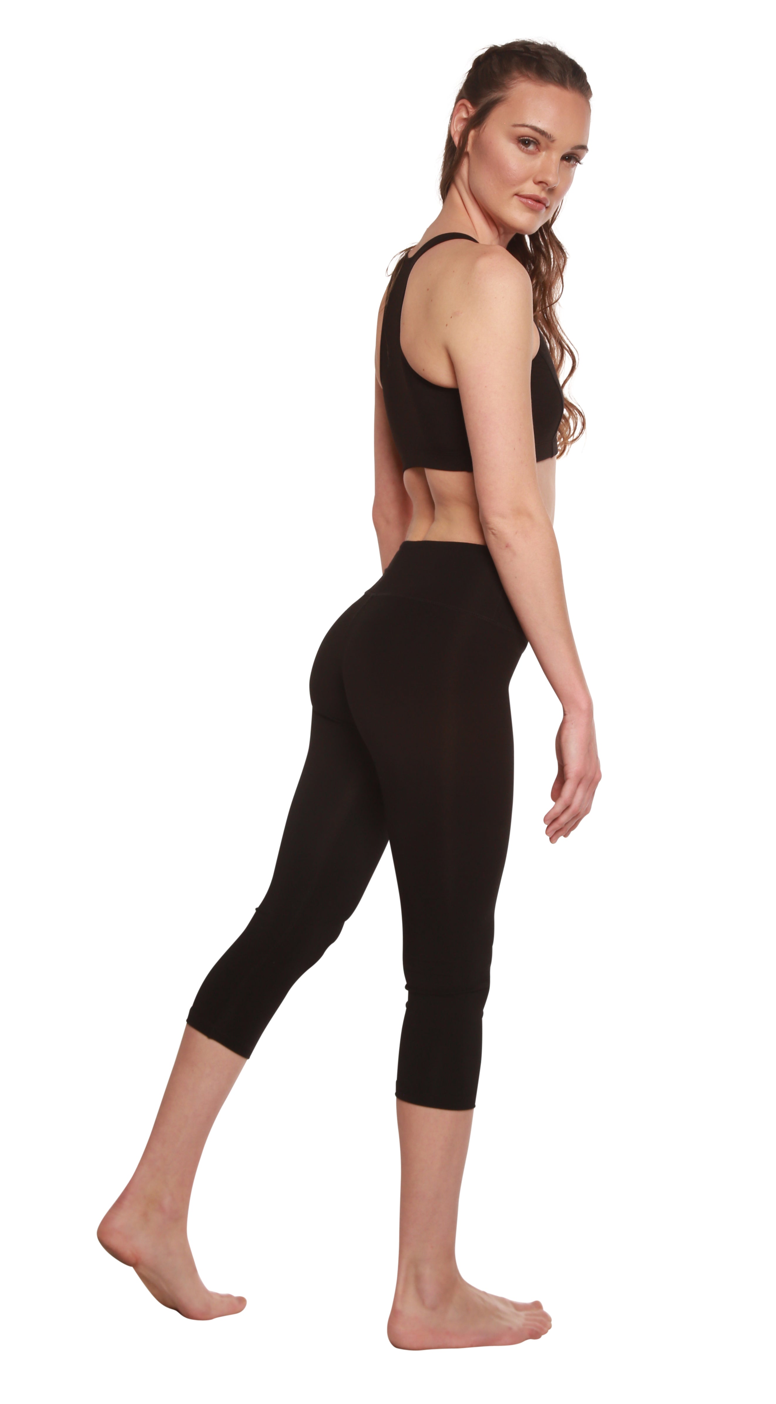 Women's Bamboo Viscose/Cotton Capri Style Leggings by Spun Bamboo – product view 3