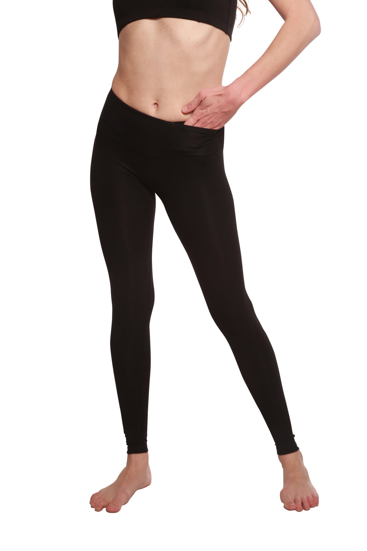 Clearance Women's Bamboo/Cotton Full Length Legging in Black by Spun Bamboo – primary product view