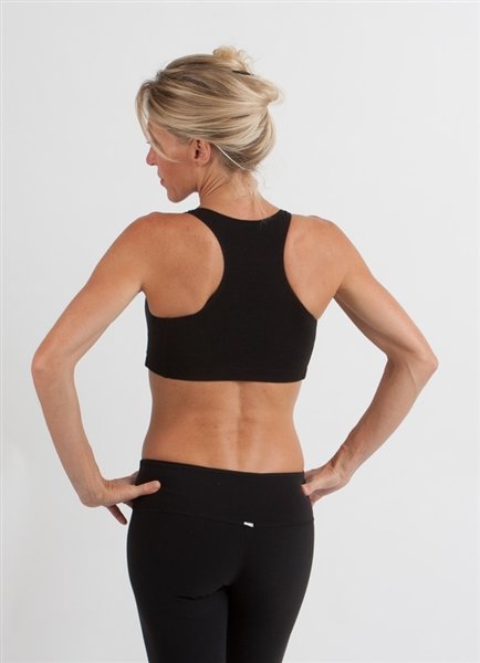 New Women's Bamboo Padded Sports Bra in Black by Spun Bamboo – product view 4