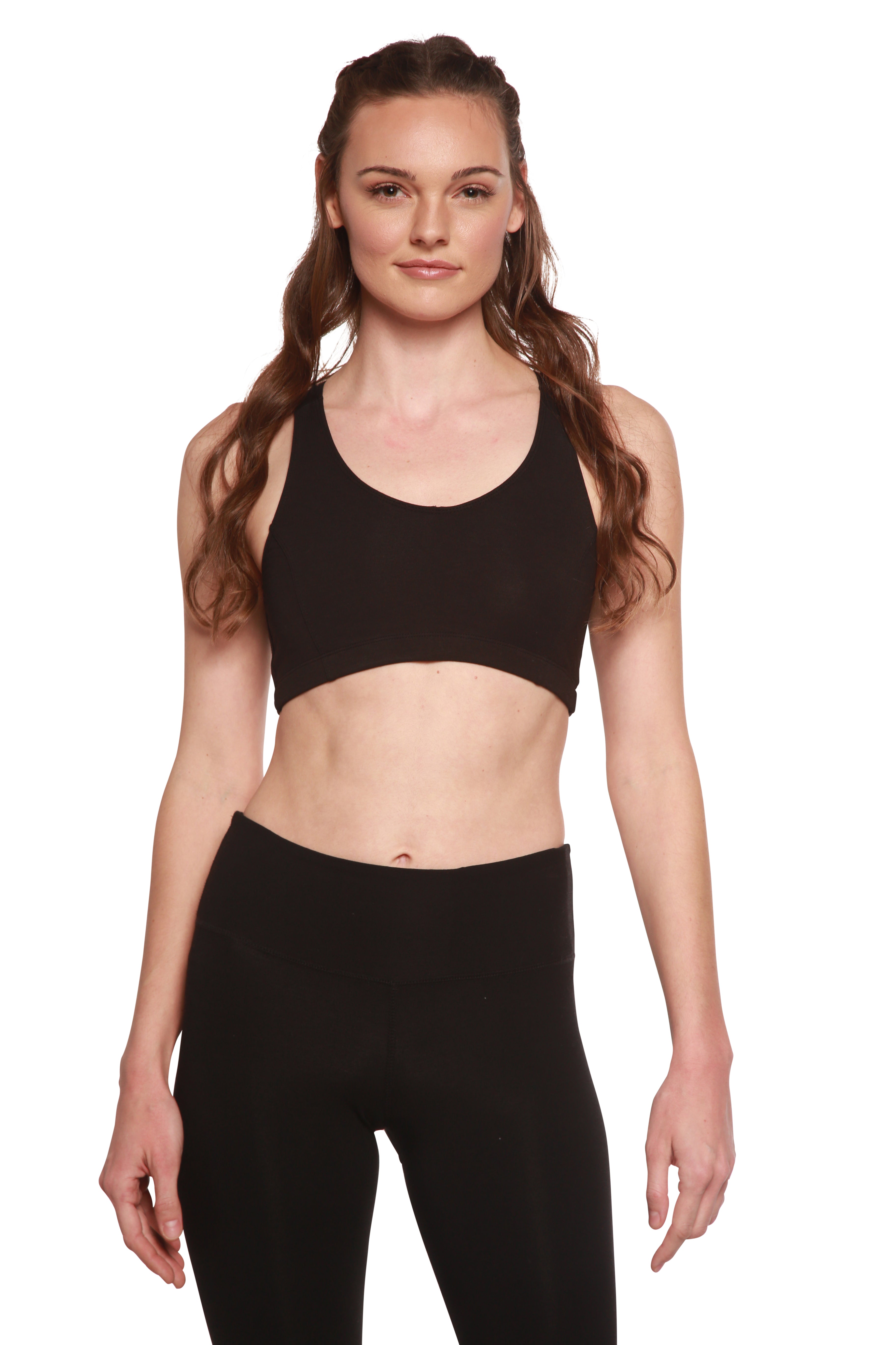 New Women's Bamboo Padded Sports Bra in Black by Spun Bamboo – product view 5