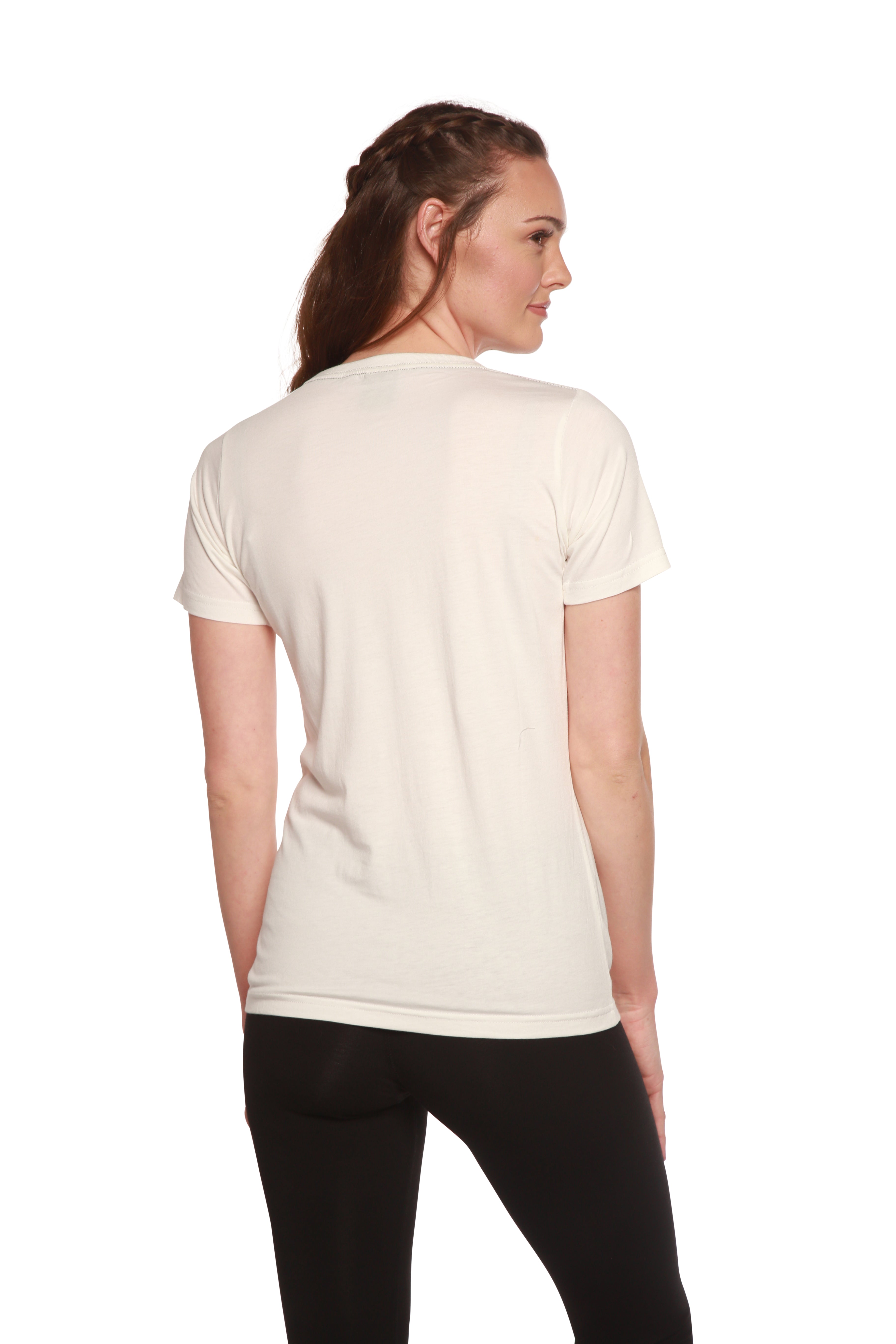 Camiseta de Viscosa de Bambú/Algodón Orgánico Hilado con Logotipo para Mujer