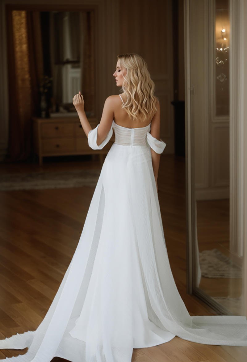 SelenaHuanStudio Off-Shoulder Satin Wedding Dress, product view 2.