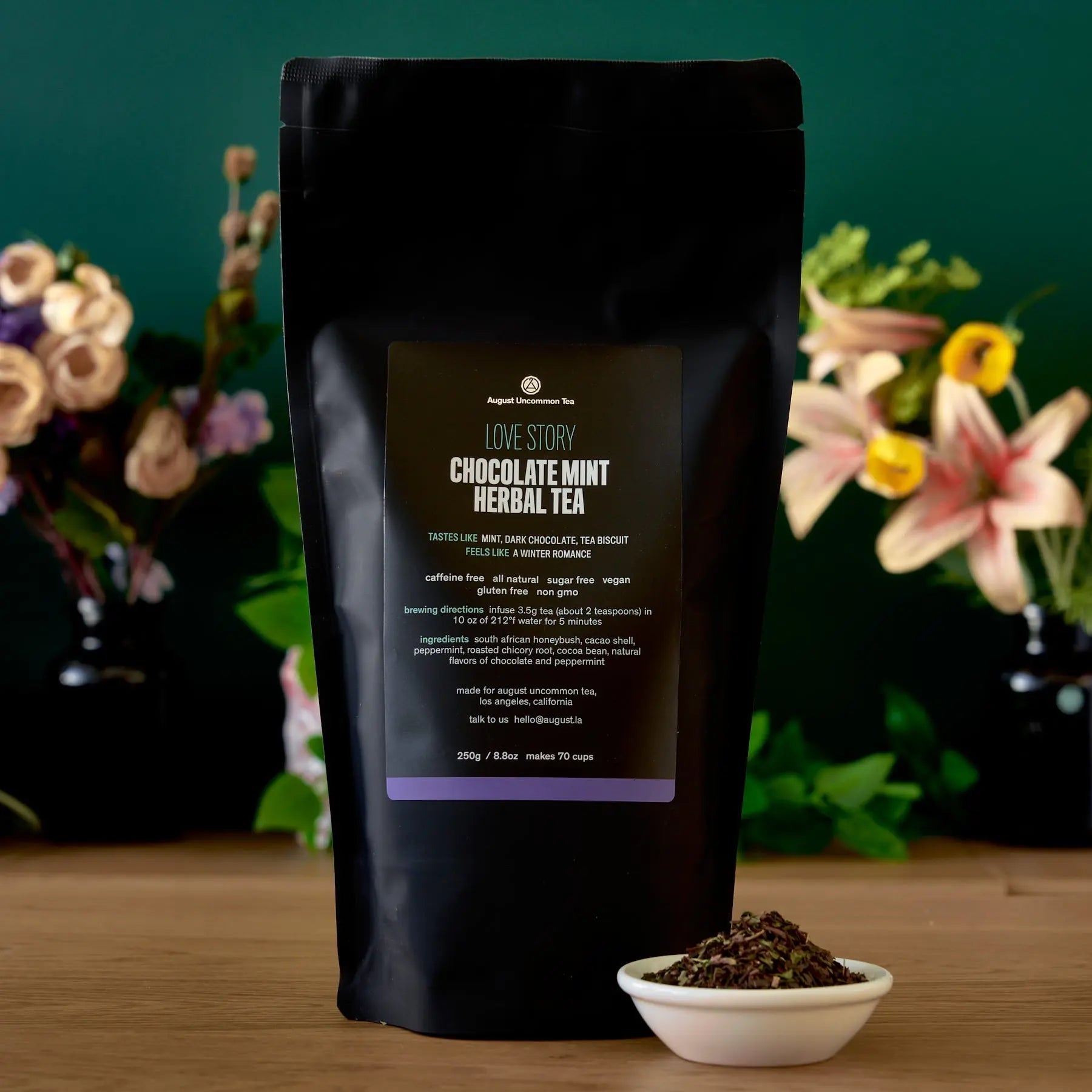 Historia de Amor - Té de Hierbas de Chocolate y Menta (Sin Cafeína)