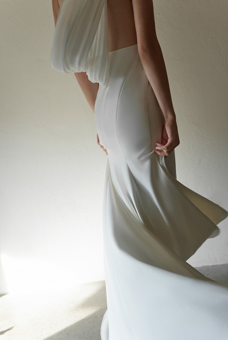 SelenaHuanStudio One-Shoulder Satin Wedding Dress, product view 7.