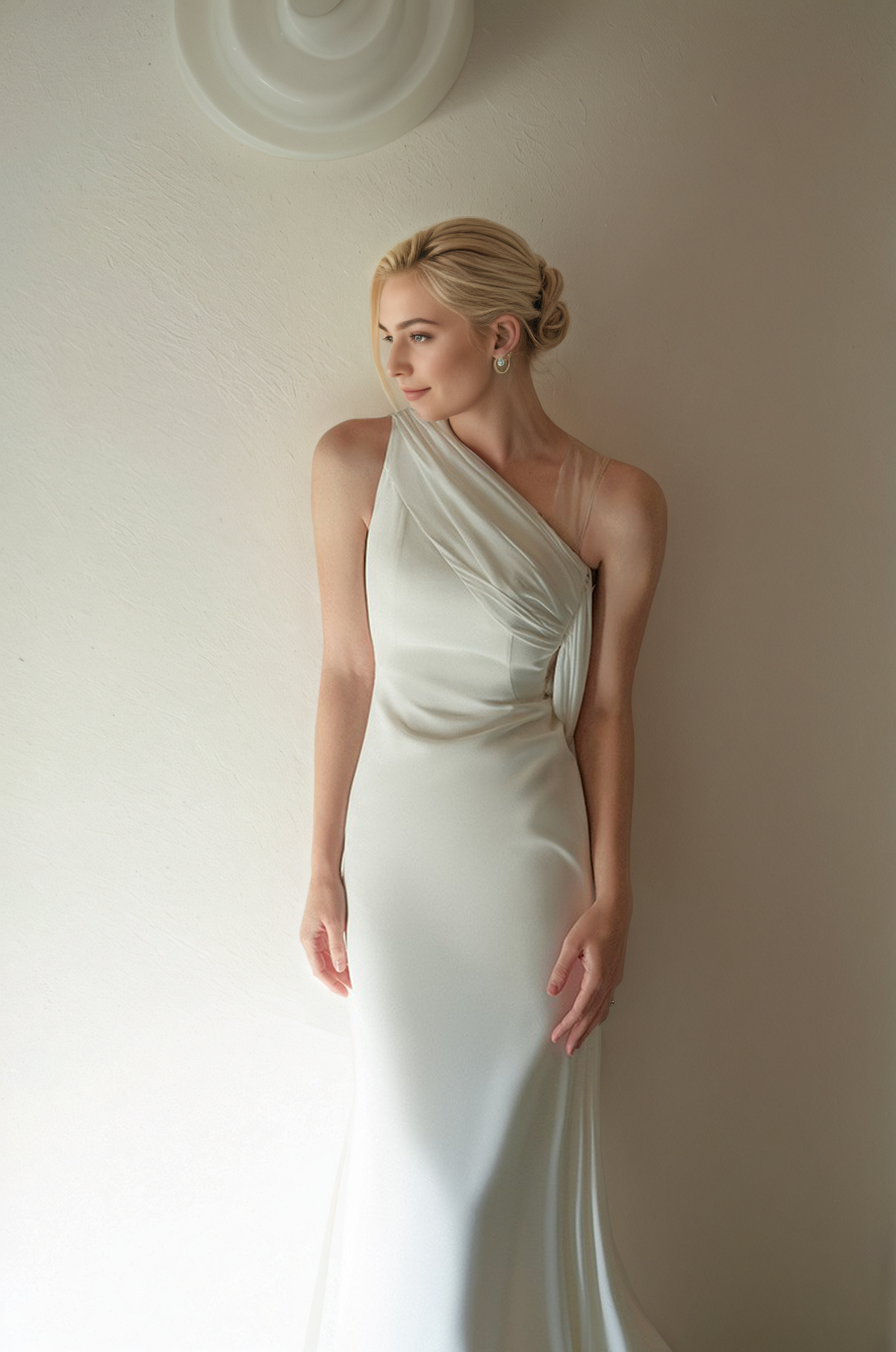 SelenaHuanStudio One-Shoulder Satin Wedding Dress, product view 2.
