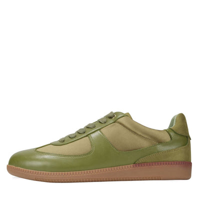 TAYLOR Green Mixed-Media Platform Sneakers