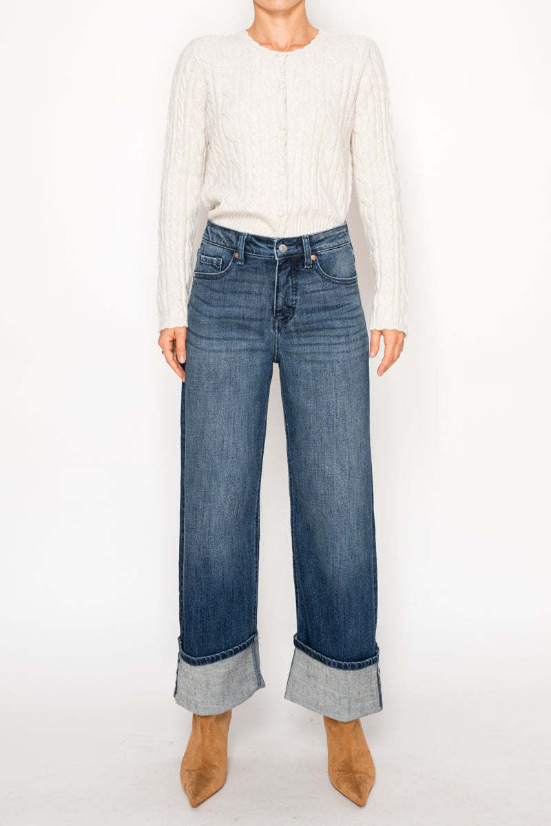 Tummy Control High Rise A-Wide Jeans