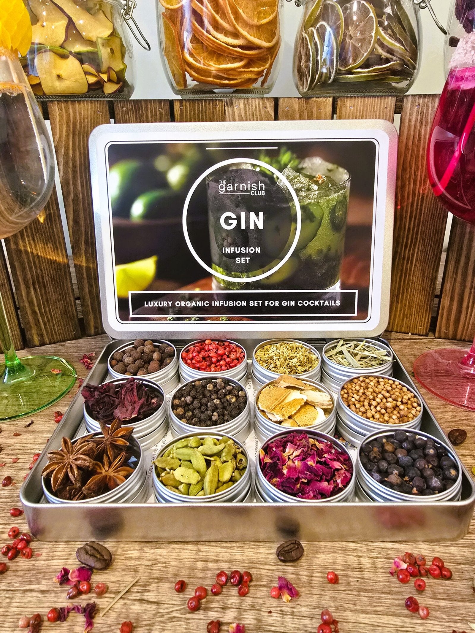 Botánicos orgánicos premium: set de infusión para cócteles de ginebra