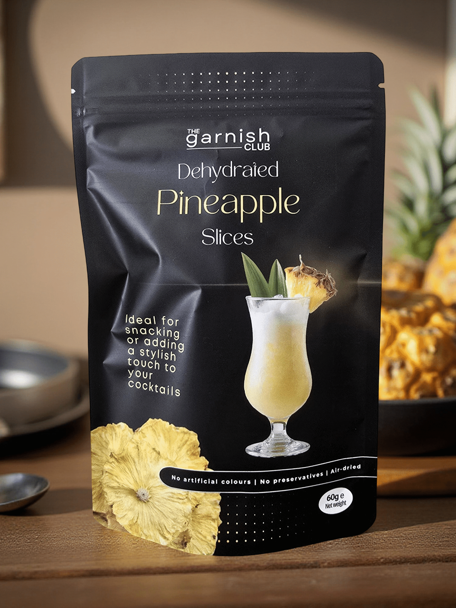 The Garnish Club Premium Dehydrated Pineapple Cocktail Garnish Slices