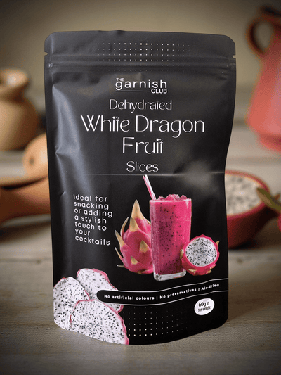 The Garnish Club Premium Dehydrated White Dragon Fruit Cocktail Garnish Slices