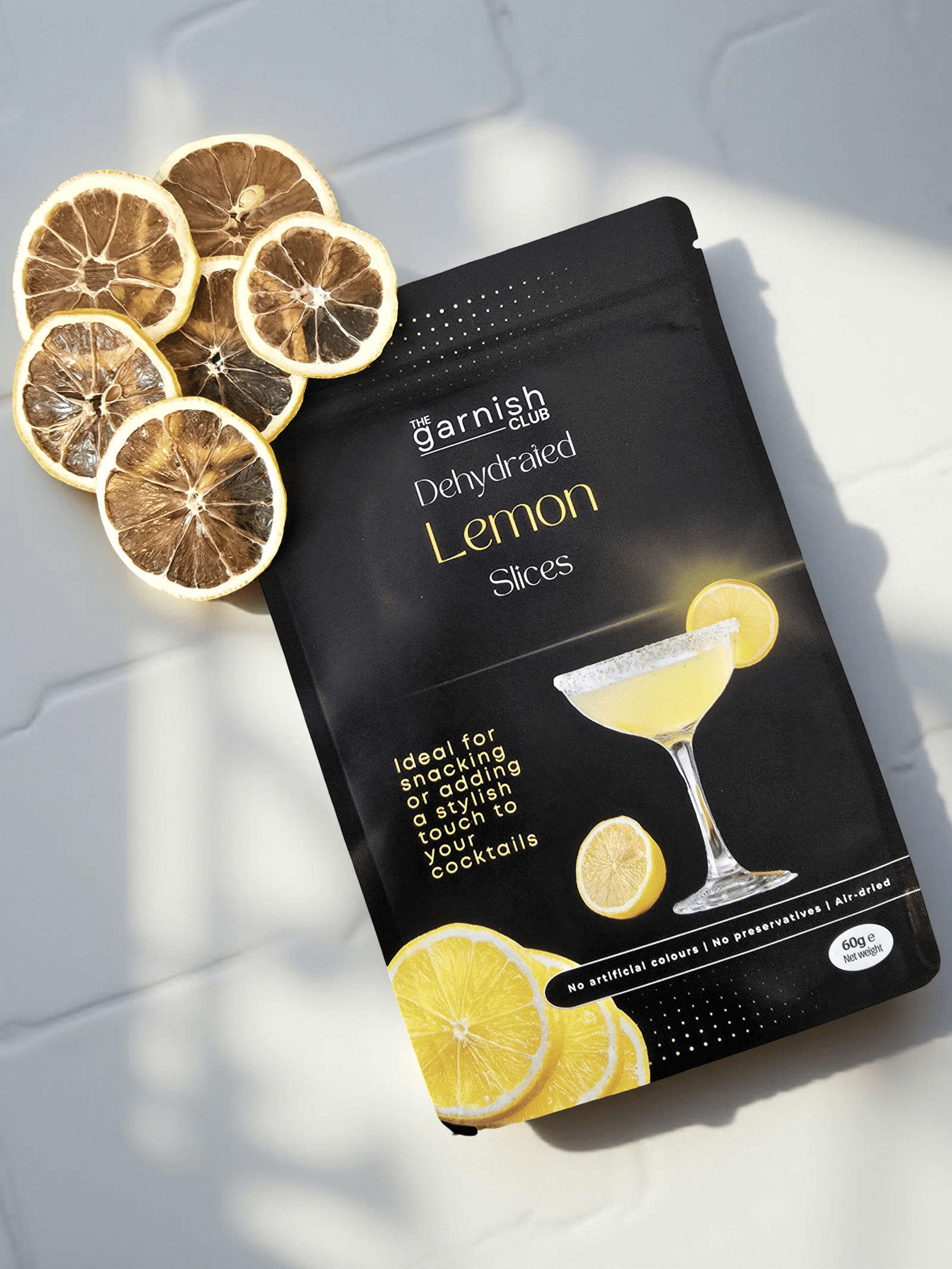 The Garnish Club Premium Dehydrated Lemon Cocktail Garnish Slices