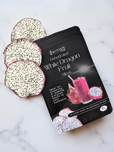 The Garnish Club Premium Dehydrated White Dragon Fruit Cocktail Garnish Slices