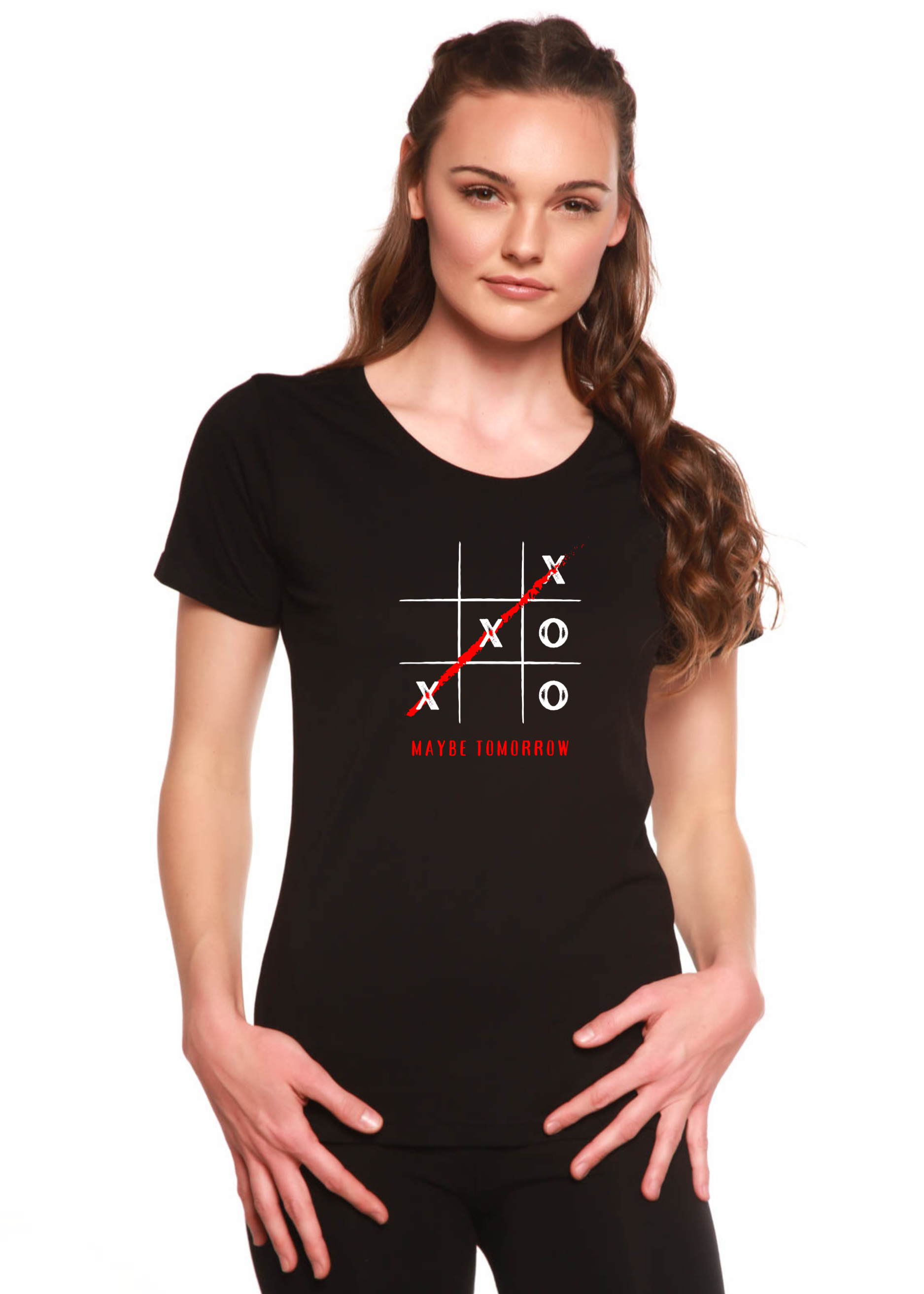 Camiseta gráfica de bambú para mujer Maybe Tomorrow