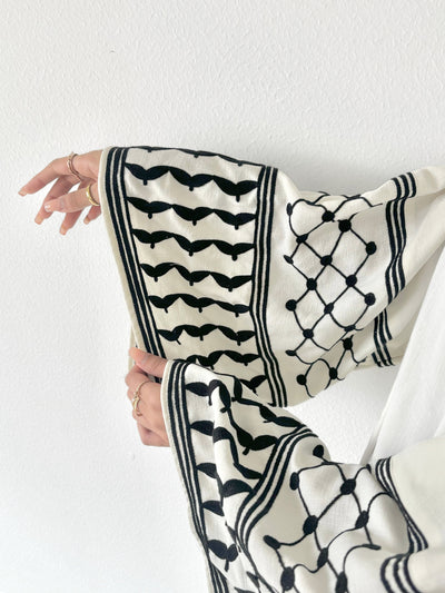 KEFIYYEH White Embroidered Abaya