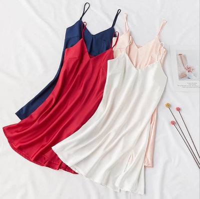 SelenaHuanStudio Short Silky Lace Nightdress & Robe Set, product view 1.