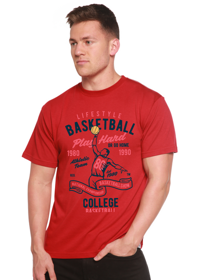 Life Style Basketball Men's Bamboo Viscose/Organic Cotton Short Sleeve Graphic T-Shirt by Spun Bamboo – product view 2