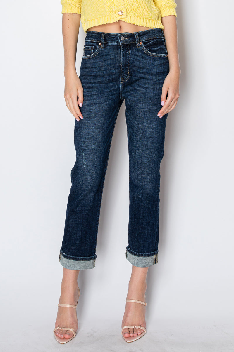 Zephyra Tummy Control High Rise Stretch Straight w/ Single Cuff