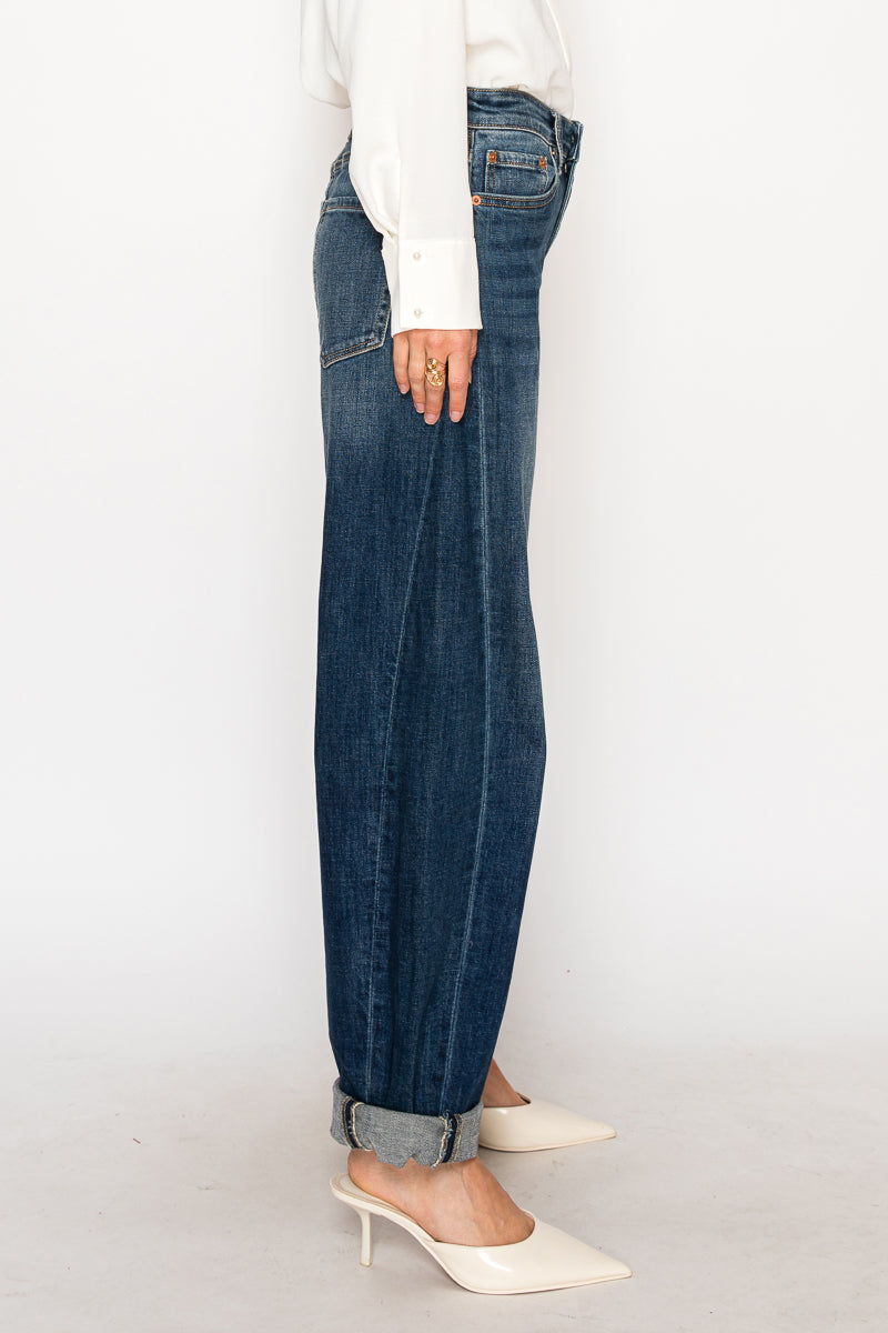 Artemis Vintage Dark-Wash High-Rise Barrel Jeans